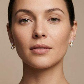 Efemera Deux earrings - small double pearl studs