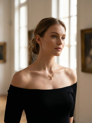 Efemera Ebb and Flow necklace - delicate gold chain with pearl pendant